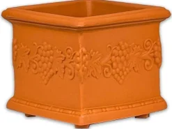 Töpfe<Mein-Pflanztopf Blumentopf Venedig Quadratisch Mediterran Verziert Kunststoff Terrakotta 35 x 35 cm Terracotta