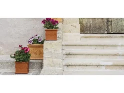 Töpfe<Mein-Pflanztopf  Blumentopf Venedig Quadratisch Mediterran Verziert Kunststoff Terrakotta 35 x 35 cm Terracotta