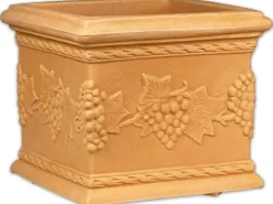 Best Mein-Pflanztopf Blumentopf Venedig Quadratisch Mediterran Verziert Kunststoff 25 x 25 cm Töpfe