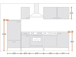 Winkelküchen<Menke Küchenzeile Classic 270 cm Melamin-Sonoma Eiche Nachbildung Weiß