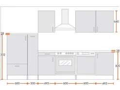 Best Menke Küchenzeile Premium 310 cm Lava Hochglanz-Sonoma Eiche Nachbildung Lava-Anthrazit