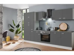 Sale Menke Küchenzeile White Classic 310 cm Graphit-Weiß