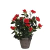 Clearance Mica Decorations Kunstpflanze Rosenstrauch im Blumentopf Stan Ø 25 x 33 cm Rot