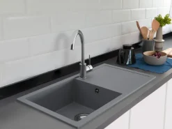 Clearance Miló Einbauspüle Granitverbundstoff Blissano 76 Grau