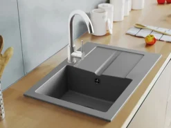 New Miló Einbauspüle Granitverbundwerkstoff Grau Granitspülen