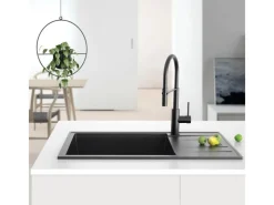New Miló Einbauspüle Granitverbundstoff Luxuria 86 52 cm Beckenbreite Granitspülen|Einbauküchen