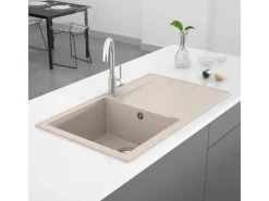 New Miló Einbauspüle Granitverbundstoff Luxuria 86 39 cm Beckenbreite Granitspülen
