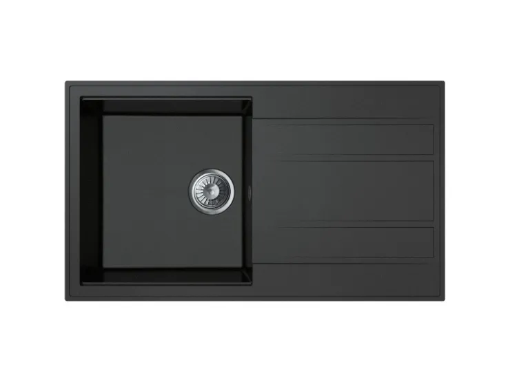 Granitspülen<Miló Einbauspüle Granitverbundstoff Luxuria 86 39 cm Beckenbreite Graphit