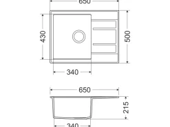 Granitspülen<Miló Einbauspüle Granitverbundstoff Luxuria 65 Grau