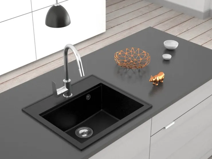 Best Miló Einbauspüle Granitverbundstoff Luxuria 56 Graphit
