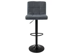 ML-Design Kücheninseln<Barhocker 4Er Set aus Kunstleder Anthrazit mit Rückenlehne Fußstütze Anthrazit-Schwarz