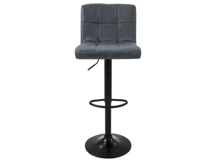 ML-Design Kücheninseln<Barhocker 4Er Set aus Kunstleder Anthrazit mit Rückenlehne Fußstütze Anthrazit-Schwarz