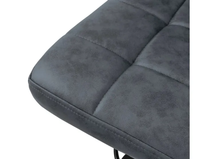 ML-Design Kücheninseln<Barhocker 4Er Set aus Kunstleder Anthrazit mit Rückenlehne Fußstütze Anthrazit-Schwarz