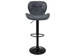 ML-Design Kücheninseln<Barhocker 2Er Set aus Kunstleder Anthrazit mit Rückenlehne Fußstütze