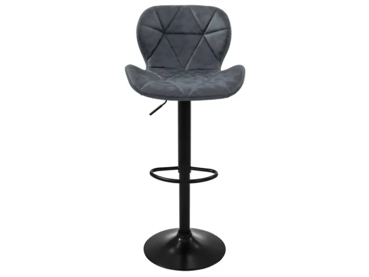 ML-Design Kücheninseln<Barhocker 2Er Set aus Kunstleder Anthrazit mit Rückenlehne Fußstütze
