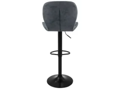 ML-Design Kücheninseln<Barhocker 2Er Set aus Kunstleder Anthrazit mit Rückenlehne Fußstütze