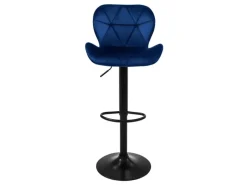 Hot Barhocker 4Er Set aus Samt Blau Gepolsterter Drehbar Hocker Kücheninseln