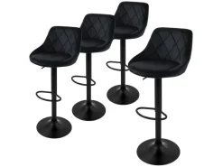 Best Barhocker 4Er Set aus Samt Gepolsterter Drehbar Kücheninseln