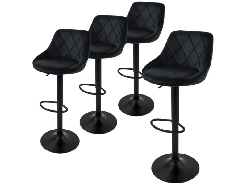 Best Barhocker 4Er Set aus Samt Gepolsterter Drehbar Kücheninseln