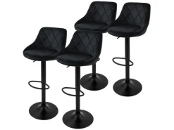 Best Barhocker 4Er Set aus Samt Gepolsterter Drehbar Kücheninseln