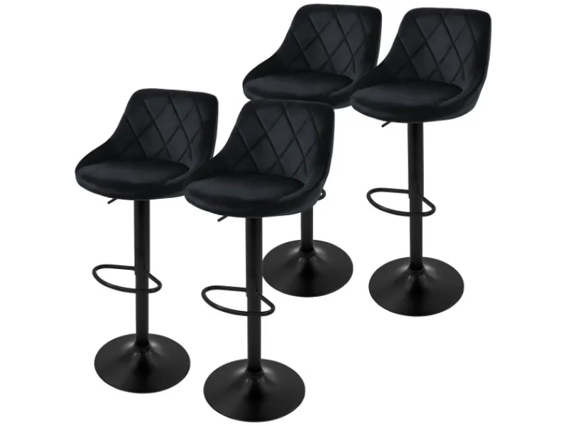 Best Barhocker 4Er Set aus Samt Gepolsterter Drehbar Kücheninseln