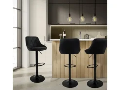 Best Barhocker 4Er Set aus Samt Gepolsterter Drehbar Kücheninseln