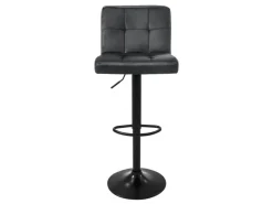 Discount Barhocker 2Er Set aus Samt Grau Gepolsterter Barstuhl mit Rückenlehne Kücheninseln