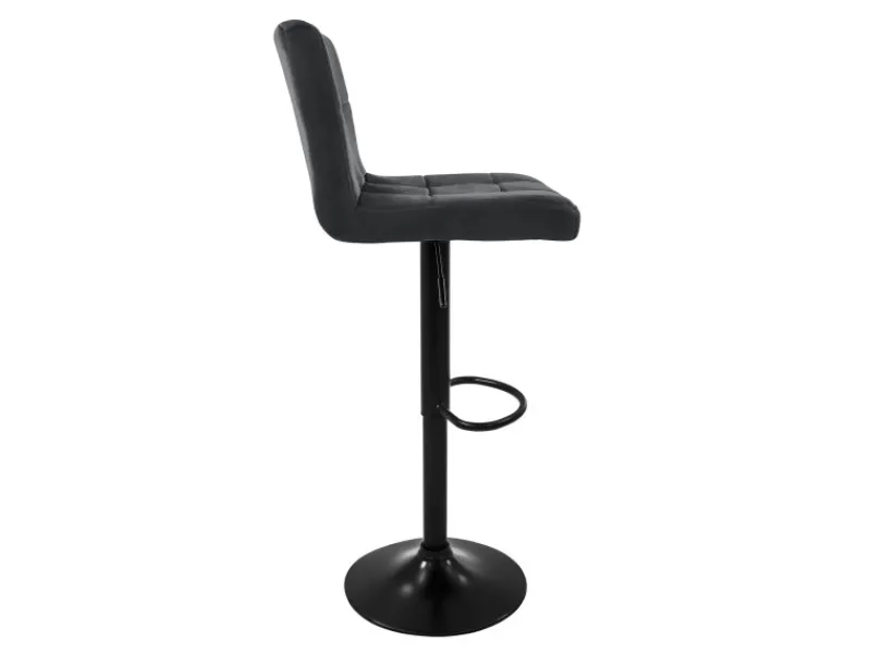 Discount Barhocker 2Er Set aus Samt Grau Gepolsterter Barstuhl mit Rückenlehne Kücheninseln
