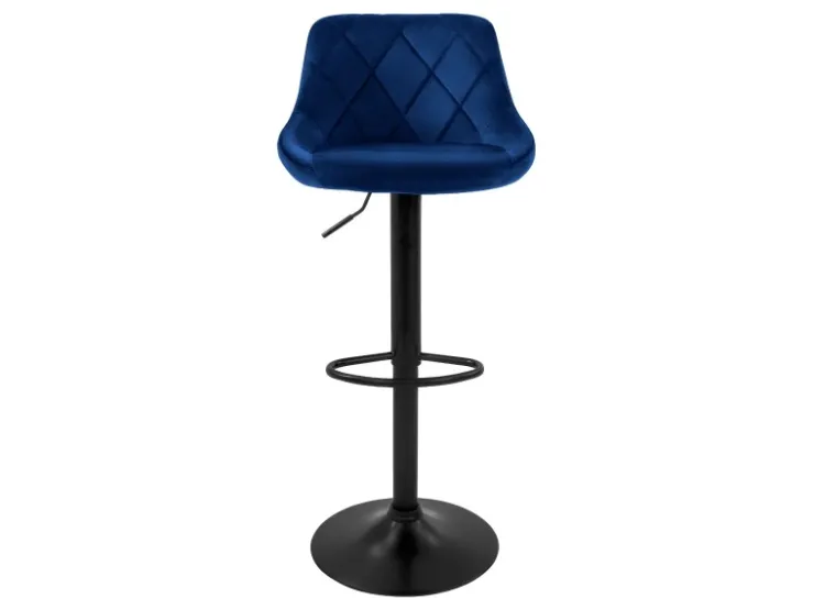 ML-Design Kücheninseln<Barhocker 4Er Set aus Samt Blau Gepolsterter Drehbar Blau-Schwarz