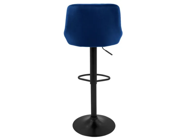 ML-Design Kücheninseln<Barhocker 4Er Set aus Samt Blau Gepolsterter Drehbar Blau-Schwarz