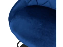ML-Design Kücheninseln<Barhocker 4Er Set aus Samt Blau Gepolsterter Drehbar Blau-Schwarz