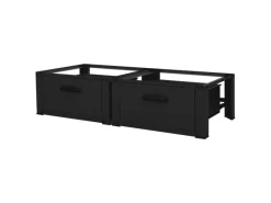 Outlet Doppel Waschmaschinen Untergestell Schubladen Schwarz 128x53,5x31,5cm Waschmaschinen