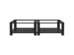 Hot Doppel Waschmaschinen Untergestell 2 Ablagen Schwarz 128x54 cm Stahl Waschmaschinen
