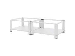 New ML-Design Doppel Waschmaschinen Untergestell mit 2 Ablagen Weiß 128x54 cm Stahl