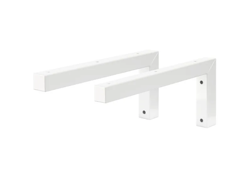 Discount 2Er Set Wandkonsole Winkel L-Form für Waschtisch 350x150 mm Weiß Stahl Küchenregale