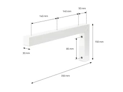 Discount 2Er Set Wandkonsole Winkel L-Form für Waschtisch 350x150 mm Weiß Stahl Küchenregale