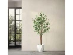 Outlet ML-Design Künstliche Eukalyptus 180cm Groß Kunstpflanze Naturholzstamm