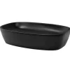 New ML-Design Waschbecken aus Keramik Schwarz 605x385x140 mm Abgerundeten Ecken