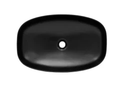 New ML-Design Waschbecken aus Keramik Schwarz 605x385x140 mm Abgerundeten Ecken