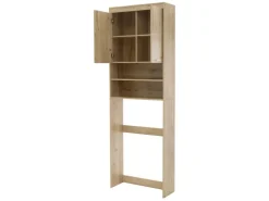 ML-Design Waschmaschinen<Waschmaschinenschrank mit 2 Türen 2 Offenen Fächern Eichenoptik
