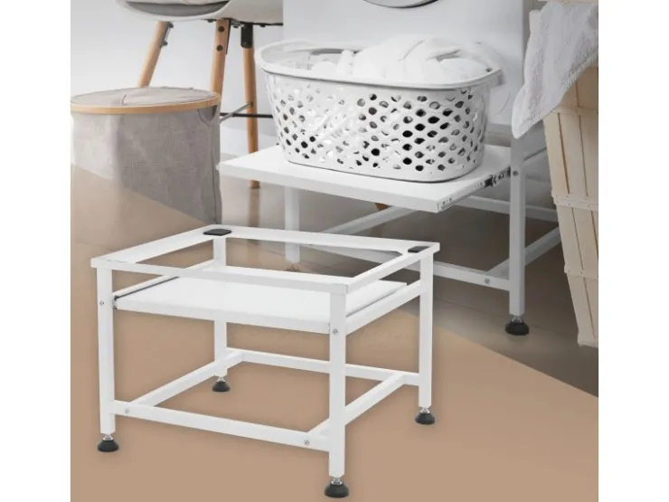 Best ML-Design Waschmaschinen Untergestell mit Schublade 63x54cm Stahl Schwarz 150kg