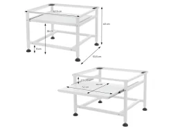 Best ML-Design Waschmaschinen Untergestell mit Schublade 63x54cm Stahl Schwarz 150kg