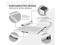 New ML-Design Zwischenbaurahmen mit Wäscheleine 60,5x54,5cm Weiß für Waschmaschine