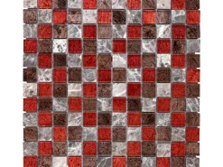 Best Mosaikmatte Naturstein Metalica Marron 30 cm x 30 cm