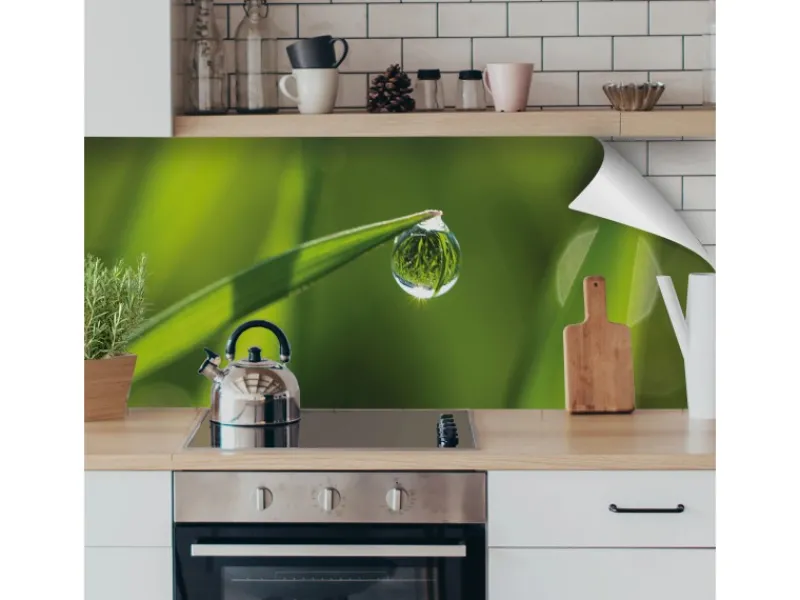 Sale Myspotti Küchenrückwandfolie Tautropfen Selbstklebend 220 cm x 60 cm Küchenrückwände