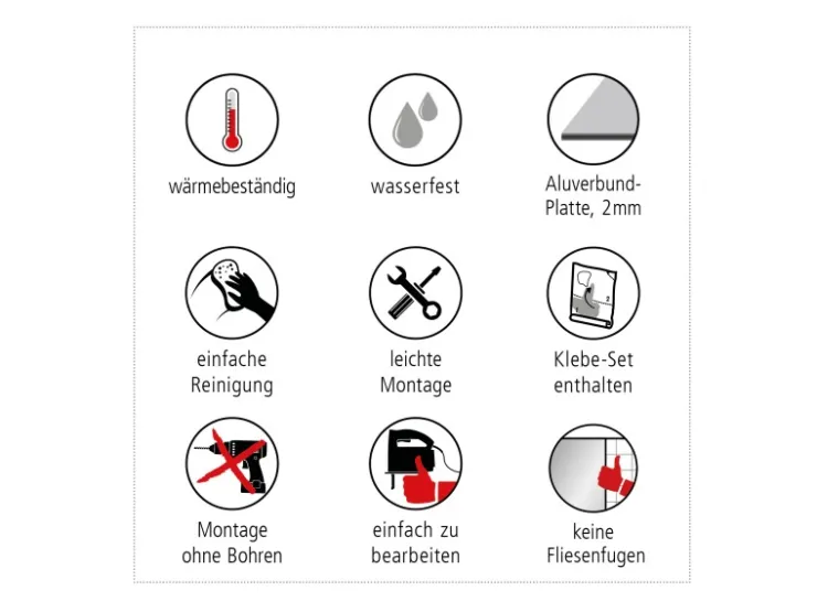 Best MySpotti Küchenrückwand Profix Cucina Pablo Fliese 210 x 60 cm Bunt