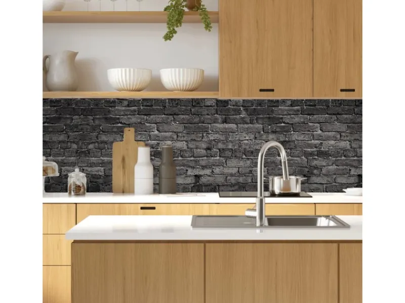 Best MySpotti Küchenrückwand Profix Cucina Nero 270 x 60 cm Stein Anthrazit Küchenrückwände