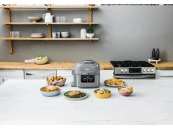 Online Cooking System und Heißluftfritteuse ON400DE Speedi Rapid Hellgrau Haushaltsgeräte