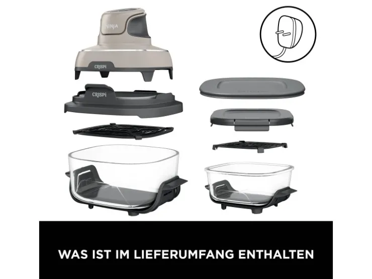 Hot Ninja Glas-Heißluftfritteuse FN101EUST CRISPi 4-in-1