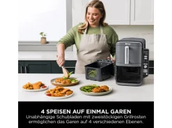 Outlet Heißluftfritteuse Double Stack XL SL400EU m. 2 Ebenen 9,5 l Grau Haushaltsgeräte